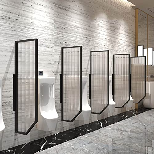 ManiCrown Urinal-trennwand Für Öffentliche Toiletten,an Der Wand Befestigtes Männer-Urinal-sichtschutz-wc-trennwand,edelstahlrahmen Und Durchscheinender Raumteiler Aus Gehärtetem Glas,für Bad/Hotel von ManiCrown
