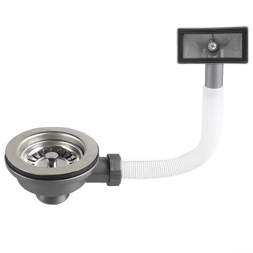 114 mm Küchenspüle Ablaufgarnituren, Sieb mit Überlauf-Funktion, Edelstahl Spülbeckenabfluss-Set von Manillefu