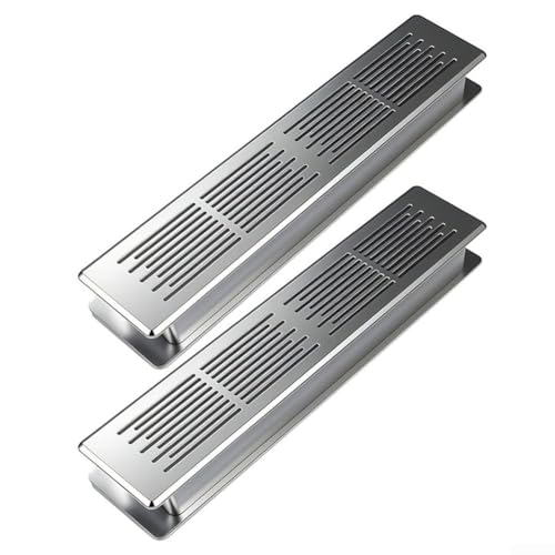 2 Stück Lüftungsabdeckungen aus Aluminiumlegierung, atmungsaktives Schrank-Lüftungsgitter, zum Aufstecken, feuchtigkeitsbeständig, für Küche, Kleiderschrank, Schuhschränke (grau) von Manillefu