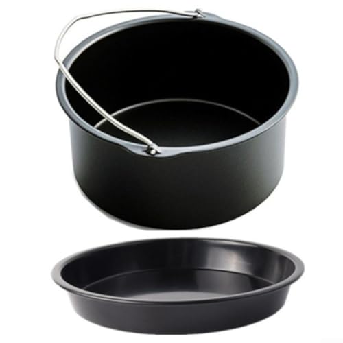 2-teiliges Air-Fritteusen-Kochset, antihaftbeschichtet, Pizzablech und Kuchenblech für alle Ihre Backbedürfnisse (22,9 cm) von Manillefu