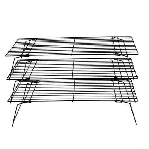 3-stöckiges Edelstahl-Backgestell für Kekse, Gebäck und Dehydrieren von Fleisch mit Schnellentriegelungsfunktion 3-stöckiges Edelstahl-Backgestell für Kekse, Gebäck und Dehydrieren von Fleisch mit Schnellentriegelungsfunktion von Manillefu