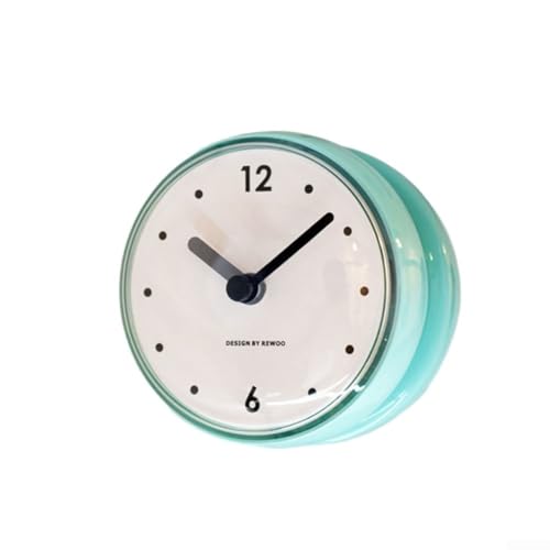 Ästhetische und funktionale wasserdichte Wanduhr mit einfach zu bedienendem Saugnapf-Montagesystem (grün) von Manillefu
