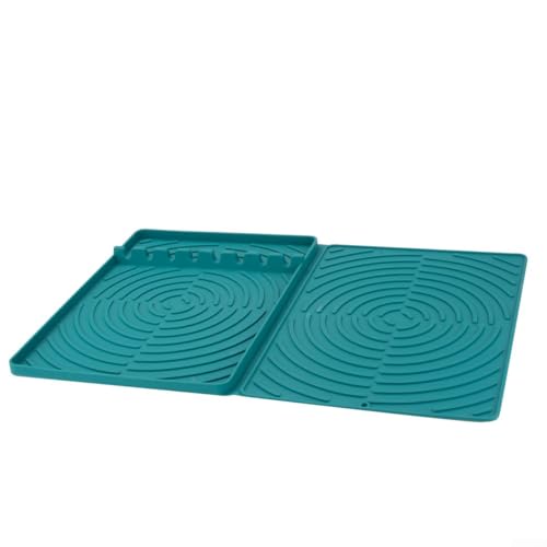 BBQ Grillwerkzeug Aufbewahrungsmatte aus Silikon mit 8 Schlitzen für Grillutensilien, leicht zu reinigen (grün) von Manillefu