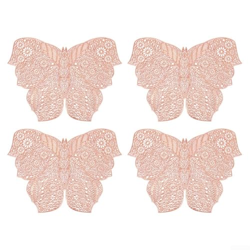 Charmante PVC-Platzsets mit Schmetterlings-Design, perfekt für den Esstisch Schutz und Stil (Rosa) von Manillefu