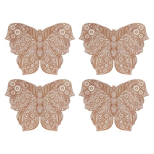 Charmante PVC-Platzsets mit Schmetterlings-Design, perfekt für den Esstisch Schutz und Stil (weiß) von Manillefu