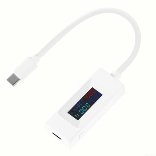 DC-Tester mit 430 V Spannungsbereich und 6 5 A Strommessung für Echtzeit-USB-Gerät, Ladeüberwachung, unterstützt QC PD und VOOC (065C-weiß) von Manillefu