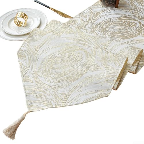 Dekorative Tischdecke und Läufer, Tischläufer und Abdeckung für Schlafzimmer und Wohnzimmer, Tischschutz mit pflegeleichtem Stoff (35 x 180 cm) von Manillefu