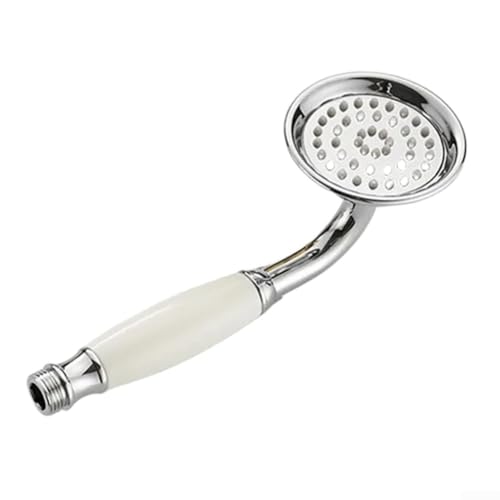 Handbrause aus Edelstahl, antiker Stil, mit wassersparendem Regen, ergonomischer Griff, für Duschen, Gold/Antik/Schwarz/Chrom (Chrom) von Manillefu