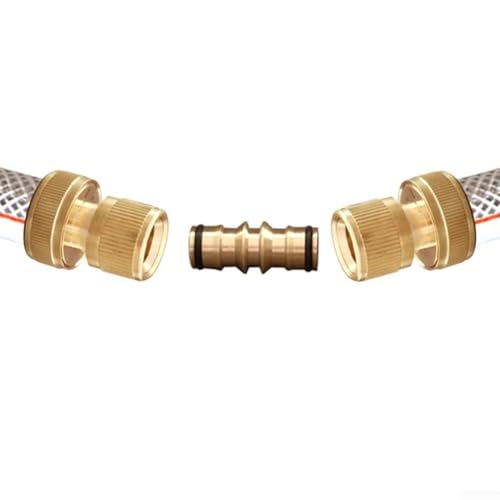 Haushaltsschlauchverbinder, Gartenschlauchverbinder, Schlauchverbinder, Reparaturverbinder mit 1 Nippelverbinder, 2 Wasseranschlüsse (6 Minuten Wasser) von Manillefu