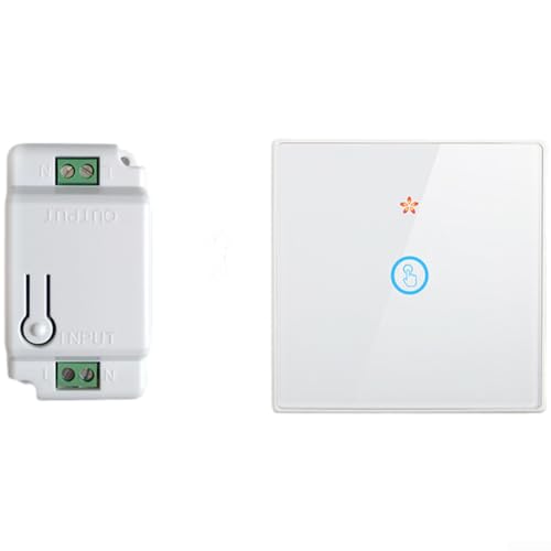 Home Wireless Switch, kapazitives Touchpanel und gehärtetes Glas, Funkschalter mit RF433 Fernbedienung, Smart Light Switch(A) von Manillefu
