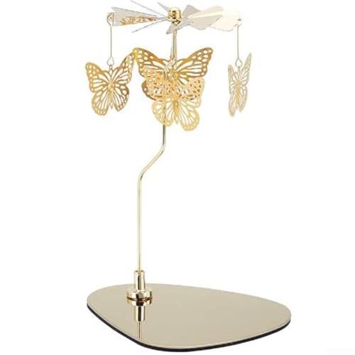 Kerzenhalter mit Schmetterling Spinner Motiv Perfekte Ergänzung zu Ihrer Home Decor Collection (Gold) von Manillefu