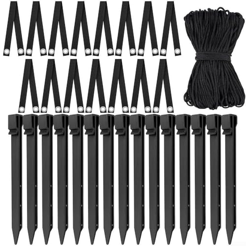 Komplettes Baumpfahl-Set mit 15 Heringen, 15 Gurten und 40 m Seil, entworfen für die Unterstützung junger Bäume, Setzlinge und Verankerungsanwendungen im Freien Komplettes Baumpfahl-Set mit 15 Heringen, 15 Gurten und 40 m Seil, entworfen für die Unterstützung junger Bäume, Setzlinge und Verankerungsanwendungen im Freien von Manillefu