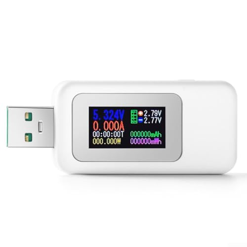 MX18L USB Tester 10in1 Digital LCD Bildschirm Ladegerät Tester mit bidirektionalem USB C 24 Pin Anschluss für Spannung Strom Power Monitoring (weiß) von Manillefu