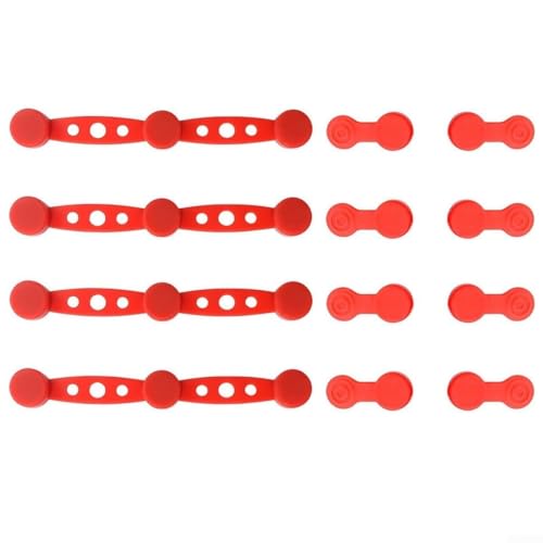 Magnetische Silikon-Schnallen, stabile magnetische Halterung für Luftfritteuse, Luftfritteuse, magnetische Silikonschnalle, 4 x lange Schnalle, 8 x kurze Schnalle (rot) von Manillefu