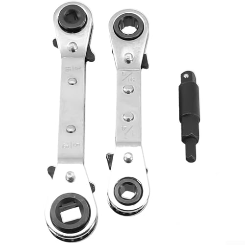 Manillefu Refrigeration Repair Tool Ratschenschlüssel mit kompatiblem Sechskant-Bit-Adapter (Sechskant und Vierkant) von Manillefu