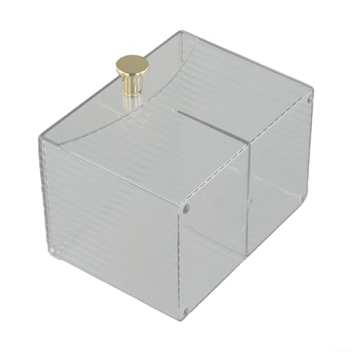 Platzsparende transparente Kosmetik-Aufbewahrungsbox, transparenter Behälter mit Deckel, 2 separate Gitter (klare Farbe) von Manillefu