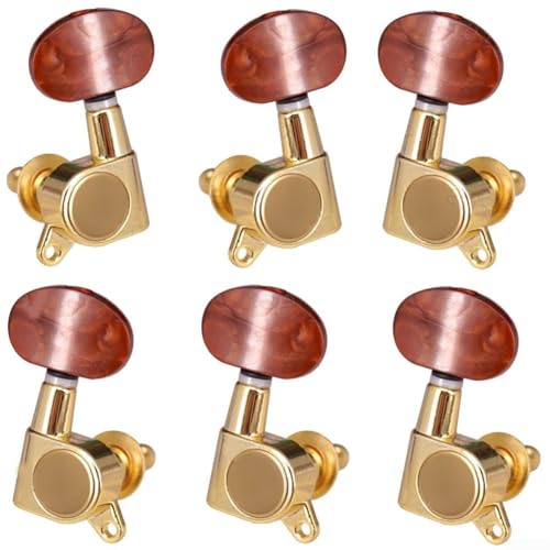 Profi Feststellwirbel für E-Gitarre und Akustikgitarre, Metallkonstruktion mit 1 18 Übersetzung, 6er Set (2L+4R) von Manillefu