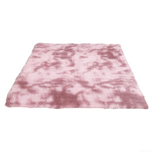 Rechteckiger Teppich aus weichem Polyester mit Farbverlauf, rutschfeste Wildleder-Unterseite, um ein Verrutschen auf harten Böden zu verhindern (Rosa) von Manillefu