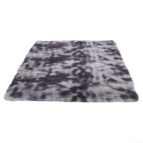 Rechteckiger Teppich aus weichem Polyester mit Farbverlauf, rutschfeste Wildleder-Unterseite, um ein Verrutschen auf harten Böden zu verhindern (dunkelgrau) von Manillefu