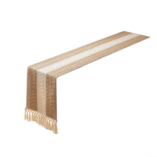 Schicker Tischläufer mit natürlichen Materialien, perfekt für Heimdekoration und Feiern (Braun, 30 x 180 cm) von Manillefu