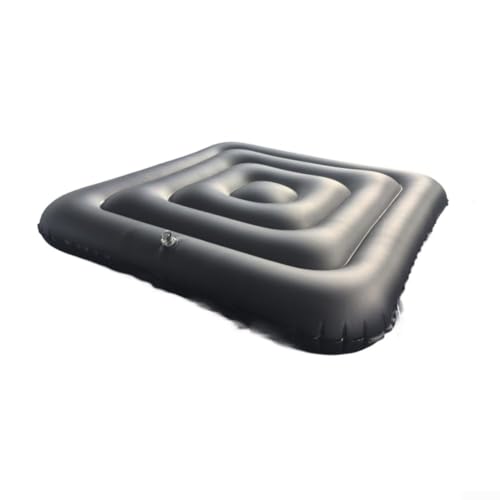 Schwarze aufblasbare quadratische Poolabdeckung, aufblasbare quadratische Spa-Abdeckung, 130 cm, leicht, aufblasbare Poolabdeckung für Pool oder Badewanne (ohne Griff, schwarz) von Manillefu