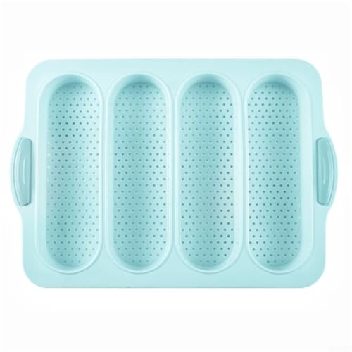 Silikon-Backblech für französisches Brot, Küchenwerkzeug mit Wärmeverteilungslöchern, Blau von Manillefu