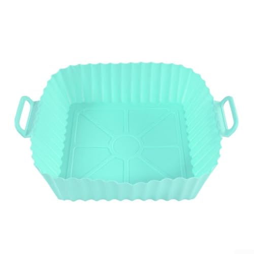 Silikon-Backmatten, 4 Stück, für Luftfritteuse, quadratisch, 21 x 18 x 3 cm, nicht hitzebeständig, für Mehrzweck-Kochen, Minzgrün Silikon-Backmatten, 4 Stück, für Luftfritteuse, quadratisch, 21 x 18 x 3 cm, nicht hitzebeständig, für Mehrzweck-Kochen, Minzgrün von Manillefu