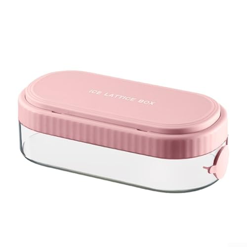 Silikon-Eiswürfelform mit luftdichtem Deckel, 18 Gitter für einfaches Herauslösen und aromatisches Eis für Würfel (Rosa) von Manillefu