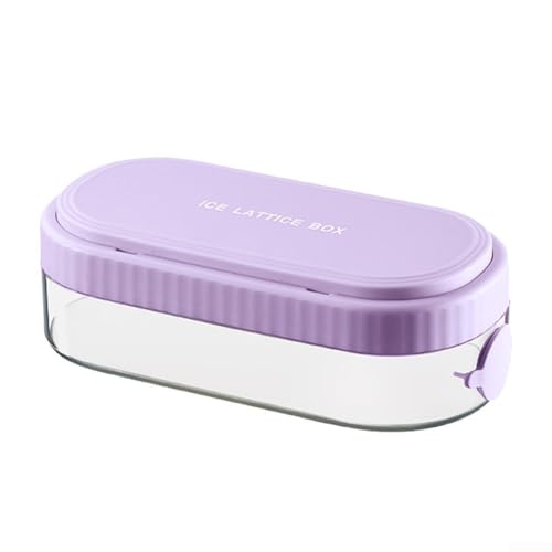 Silikon-Eiswürfelform mit luftdichtem Deckel, 18 Gitter für einfaches Herauslösen und aromatisches Eis für Würfel (lila) von Manillefu