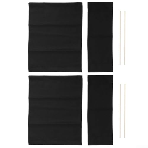 Sitzbezüge, waschbar, Leinen, 2 Sets, flexibel und einfach zu bedienen, Design (schwarz) von Manillefu