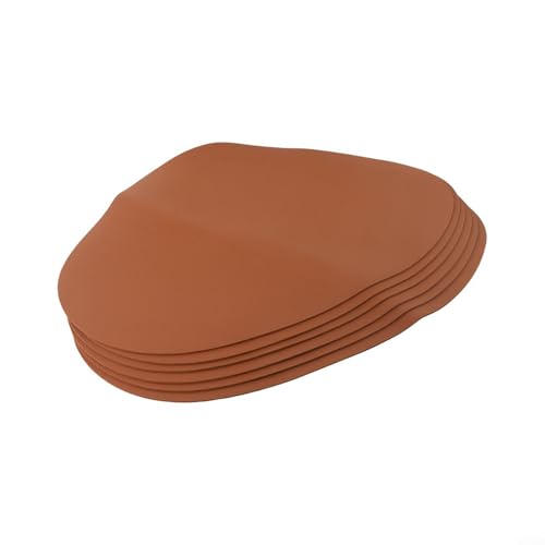 Tischsets aus PU-Leder für Esstische, 6er-Set für einfache Wartung und Pflege (braun) von Manillefu