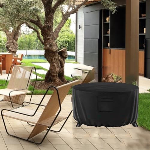 Wasserdichte 210D/420D Oxford Gewebe Runde Feuerofenabdeckung 91,4 cm Durchmesser mit Kordelzug und Lüftungsschlitzen für wetterbeständige Nutzung (420D) von Manillefu