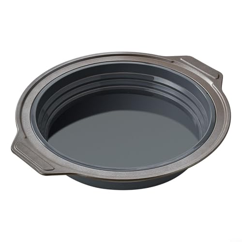 Wiederverwendbare Kastenform aus Silikon zum Backen von leckeren Broten und Kuchen mit Leichtigkeit und Komfort (kreisförmig grau) von Manillefu