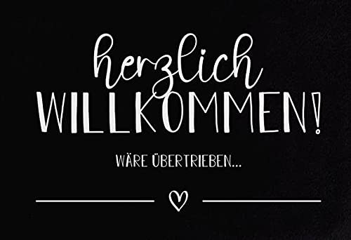 Fußmatte Willkommen bei Familie [Wunschname] Herz personalisiert rutschfest & waschbar weiß 60x40cm (Design 7, 40 x 60 cm) von Manilu