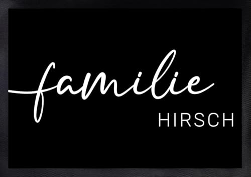 Personalisierte Fußmatte | Fußmatte Familie personalisiert | Fußmatte für Paare & Familien | Heimathafen | Herzdesign (Familie #5) von Manilu