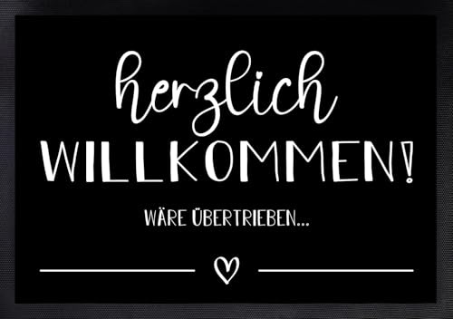 Personalisierte Fußmatte | Familie & Paare | Heimathafen | Herzdesign (Herzlich Willkommen wäre...) von Manilu