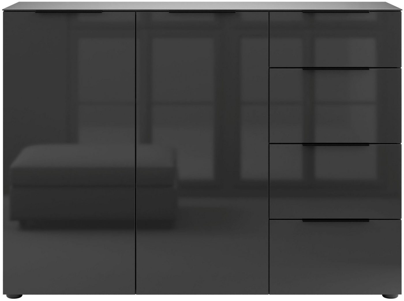 Manjana Möbel Kommode Kommode mit Chrom oder Schwarz matten Metallgriffen von Manjana Möbel