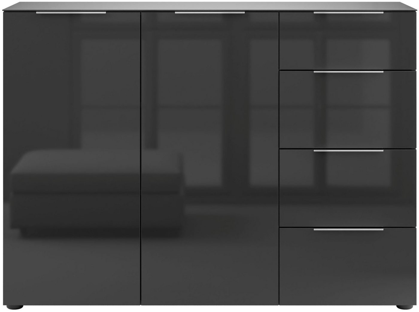 Manjana Möbel Kommode Kommode mit Chrom oder Schwarz matten Metallgriffen von Manjana Möbel