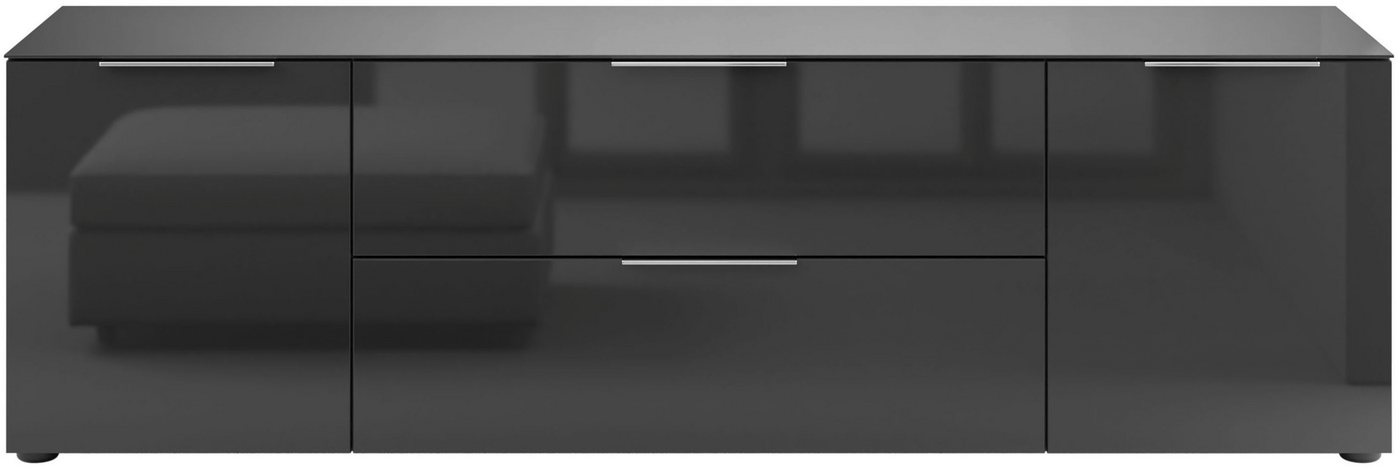 Manjana Möbel Lowboard Lowboard mit Chrom oder Schwarz matten Metallgriffen von Manjana Möbel