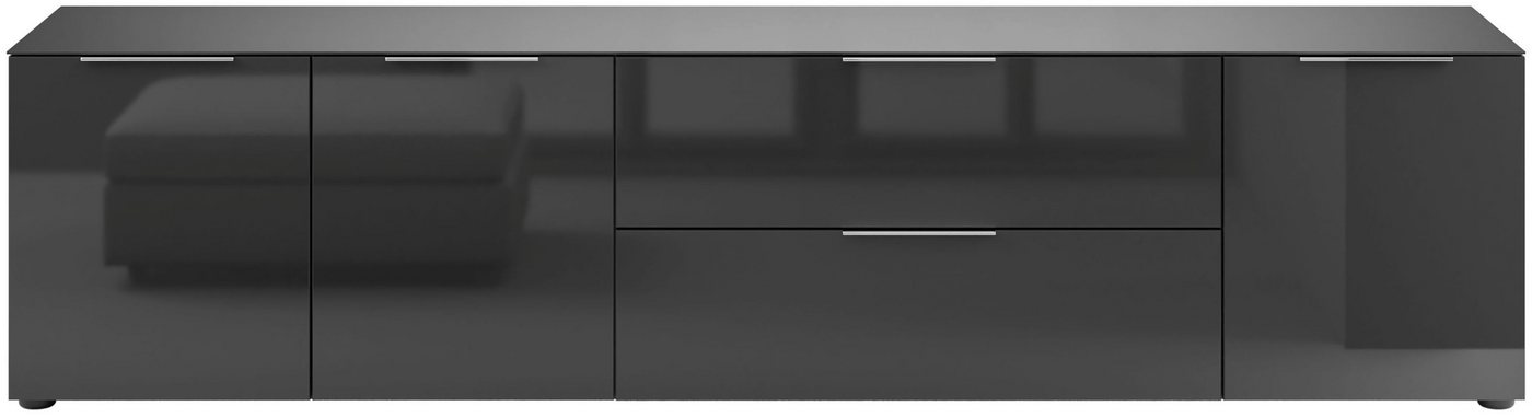 Manjana Möbel Lowboard Lowboard mit Chrom oder Schwarz matten Metallgriffen von Manjana Möbel