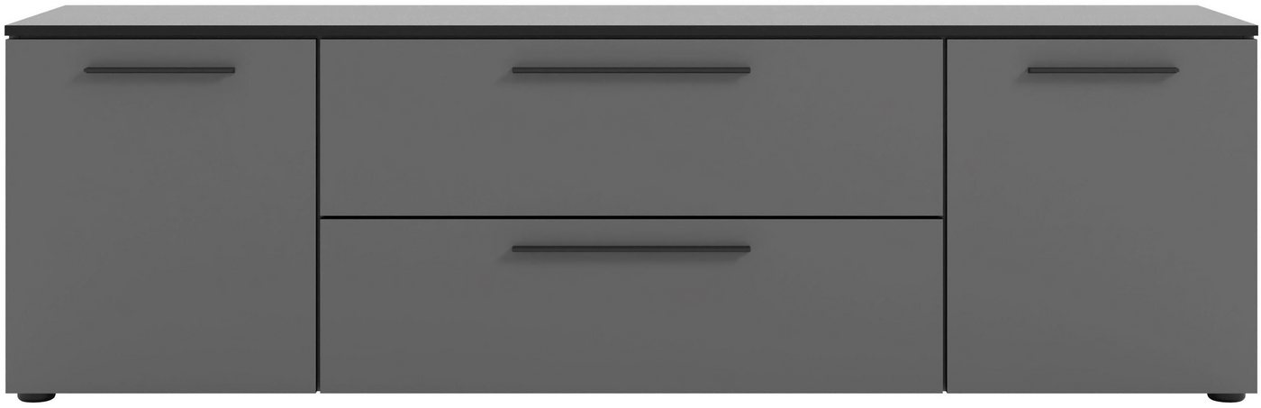 Manjana Möbel Lowboard Lowboard mit Schwarz matten Metallgriffen von Manjana Möbel