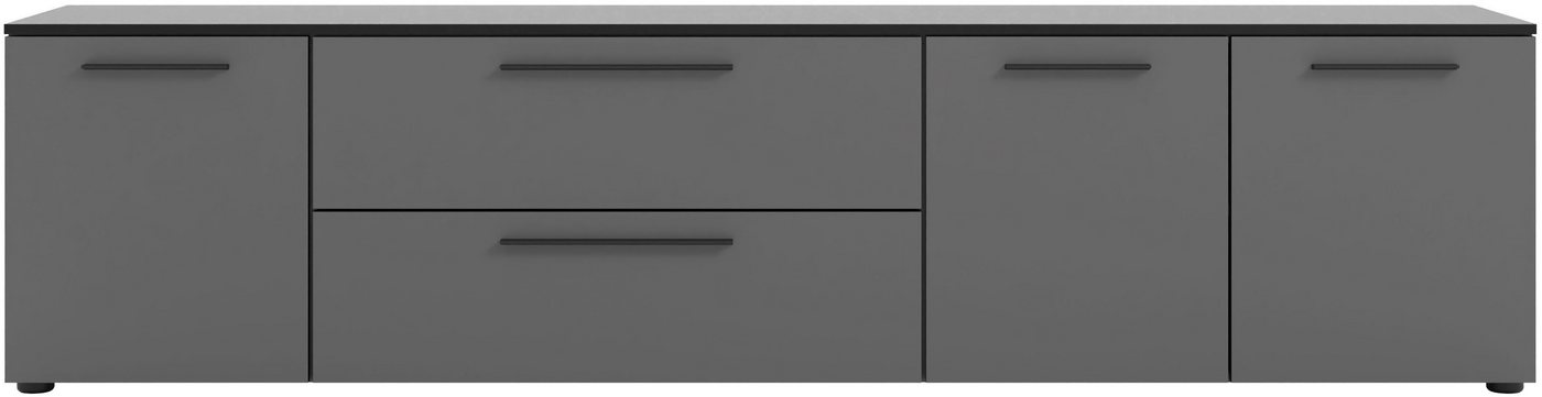 Manjana Möbel Lowboard Lowboard mit Schwarz matten Metallgriffen von Manjana Möbel