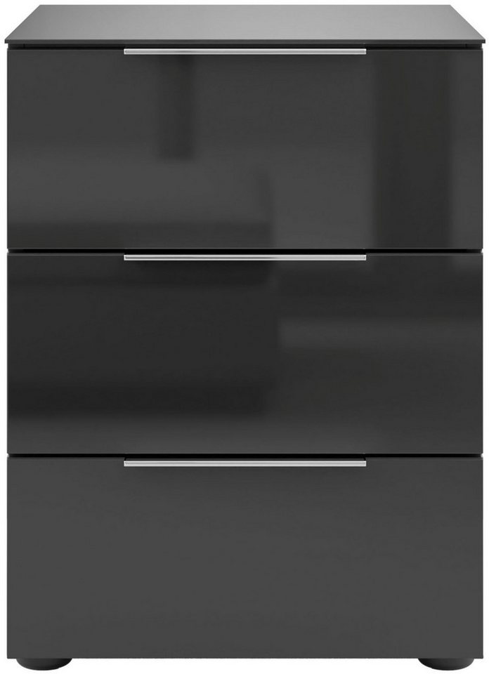 Manjana Möbel Nachtkommode Nachtkommode mit Chrom oder Schwarz matten Metallgriffen von Manjana Möbel