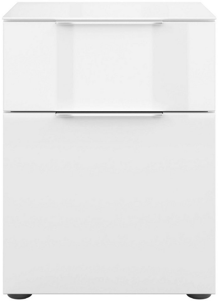 Manjana Möbel Nachtkommode Nachtkommode mit Chrom oder Schwarz matten Metallgriffen von Manjana Möbel