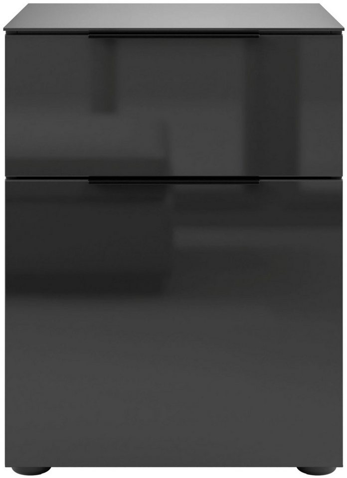 Manjana Möbel Nachtkommode Nachtkommode mit Chrom oder Schwarz matten Metallgriffen von Manjana Möbel