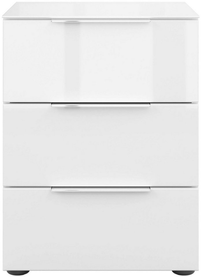 Manjana Möbel Nachtkommode Nachtkommode mit Chrom oder Schwarz matten Metallgriffen von Manjana Möbel