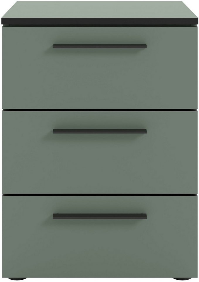 Manjana Möbel Nachtkommode Nachtkommode mit Schwarz matten Metallgriffen von Manjana Möbel