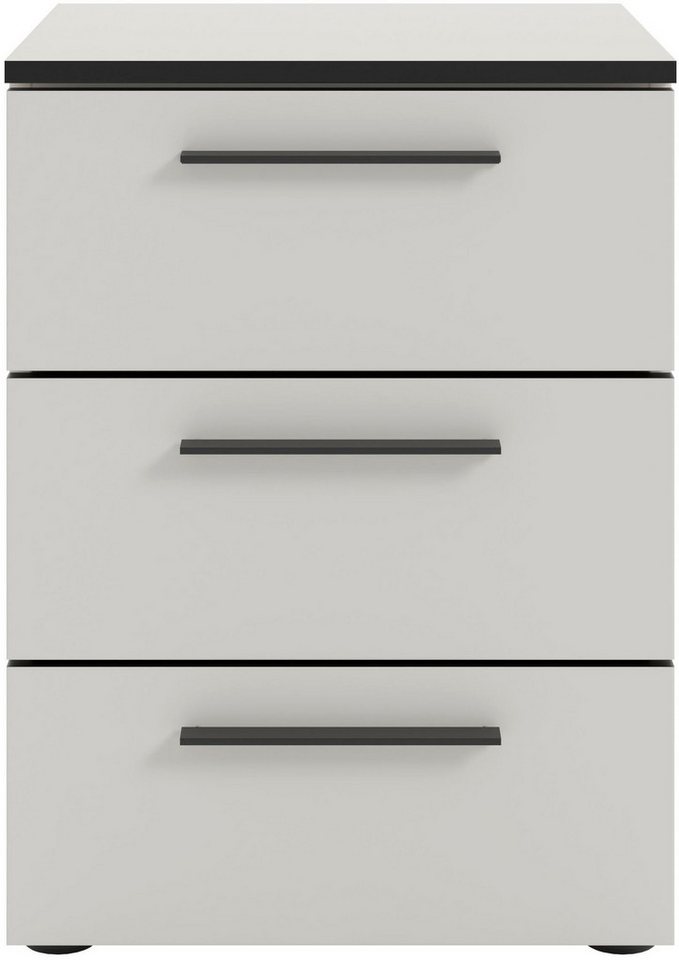 Manjana Möbel Nachtkommode Nachtkommode mit Schwarz matten Metallgriffen von Manjana Möbel