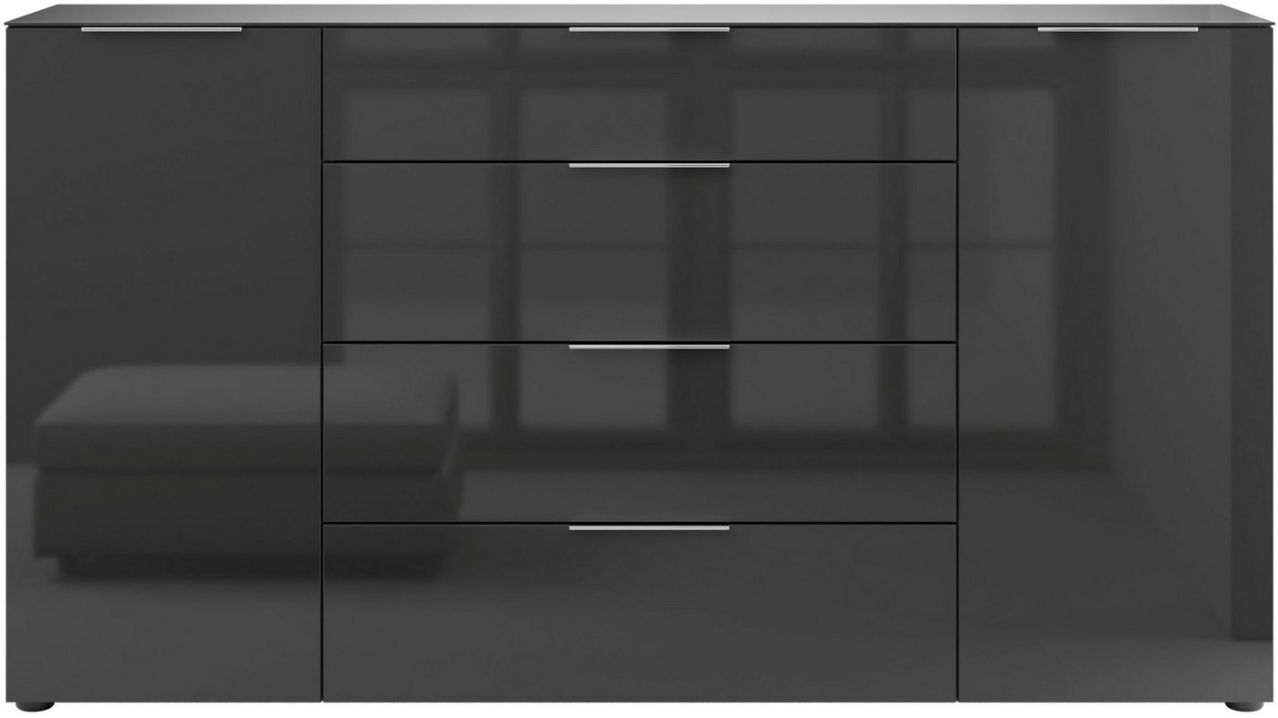 Manjana Möbel Sideboard Kommode mit Chrom oder Schwarz matten Metallgriffen von Manjana Möbel