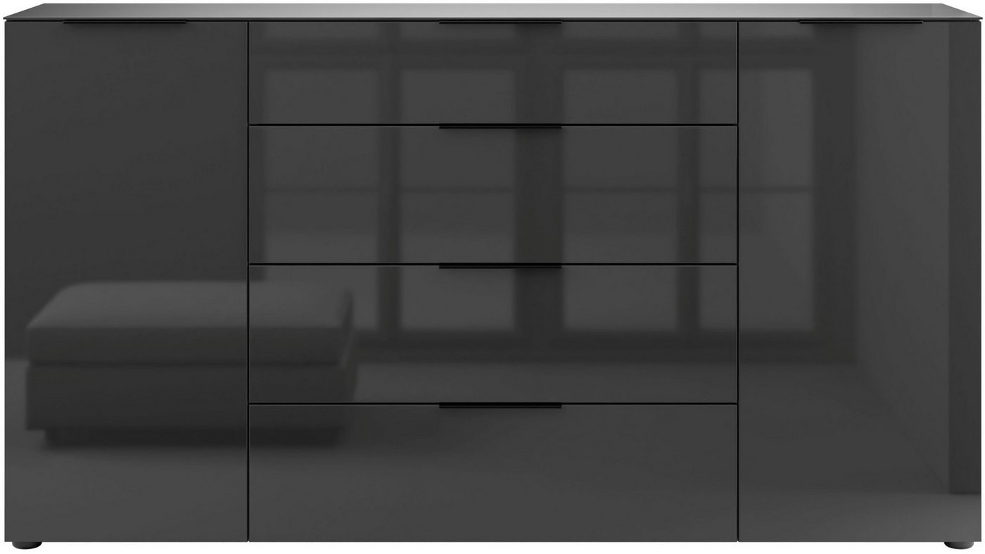 Manjana Möbel Sideboard Kommode mit Chrom oder Schwarz matten Metallgriffen von Manjana Möbel